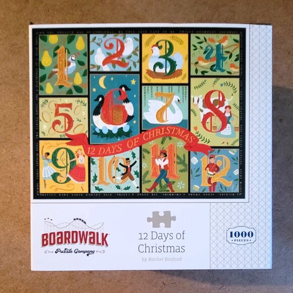 Boardwalk 12 DAYS OF CHRISTMAS Jigsaw Puzzle 1000 pieces - Picture 3 of 9